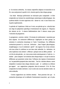 Influence de deux régimes de contraction musculaire