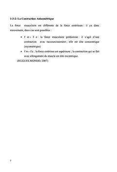 Influence de deux régimes de contraction musculaire