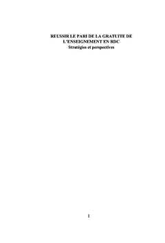 Réussir le pari de la gratuité de l'enseignement en RDC