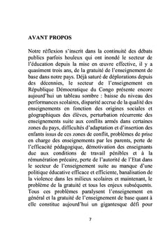 Réussir le pari de la gratuité de l'enseignement en RDC