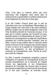 Réussir le pari de la gratuité de l'enseignement en RDC