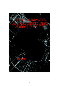 THEORIES DE FORMATION DES STRUCTURES DE SURFACE PÉRIODIQUES INDUITES