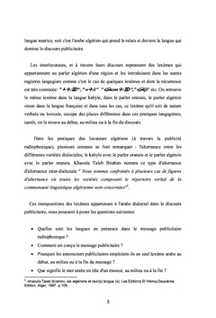 Contact de langues dans le message publicitaire radiophonique algérien