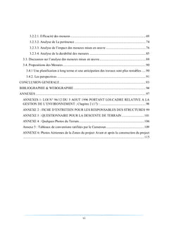 Évaluation des mesures de PGES
