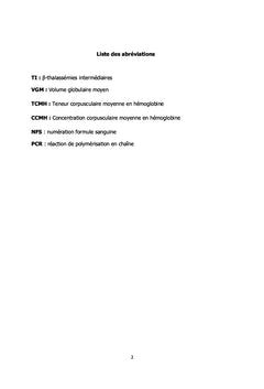 Aspect phénotypique et moléculaire des   thalassémies intermédiaires