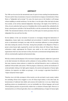 Droits de l'homme et souveraineté de l'Etat en Afrique