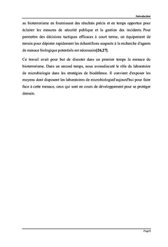 Rôle du laboratoire de microbiologie dans la réponse au bioterrorisme