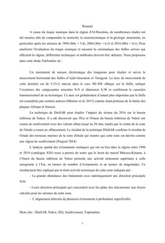 Sismotectonique du bassin inférieur du Nekor - Maroc