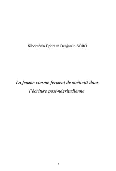 La femme comme ferment de poéticité dans l'écriture post-négritudienne