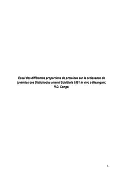Essai des différentes proportions de protéines
