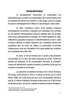 La gestion des déchets solides ménagers (DSM) à Ngaliema