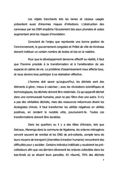 La gestion des déchets solides ménagers (DSM) à Ngaliema