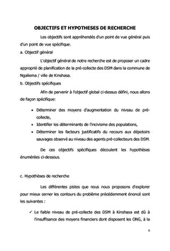 La gestion des déchets solides ménagers (DSM) à Ngaliema