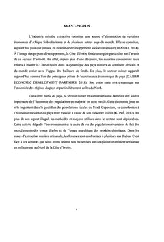 Mines artisanales, femme et développement en milieu rural ivoirien
