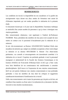 Pauvreté, scolarité et emploi en Afrique