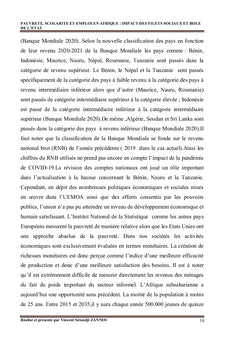 Pauvreté, scolarité et emploi en Afrique
