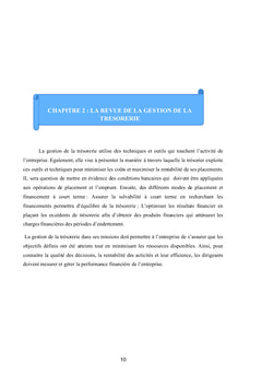 Gestion de la trésorerie