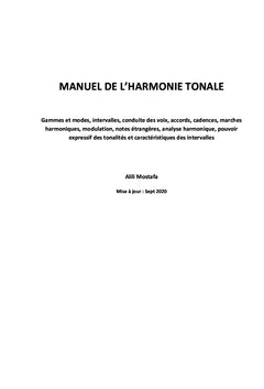 Manuel de l'harmonie tonale