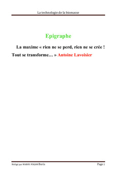LA TECHNOLOGIE DE LA BIOMASSE