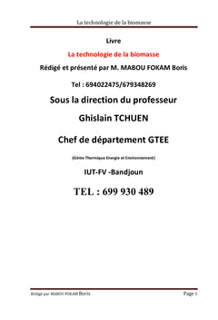 LA TECHNOLOGIE DE LA BIOMASSE