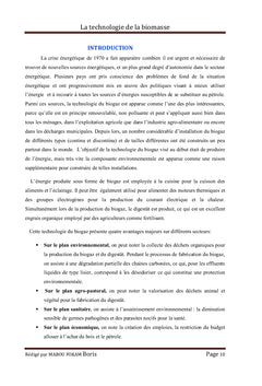 LA TECHNOLOGIE DE LA BIOMASSE