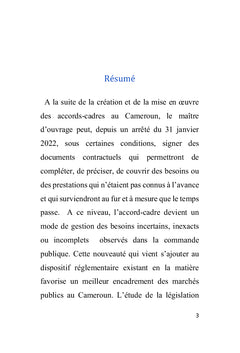 L'accord-cadre en droit des marchés publics :