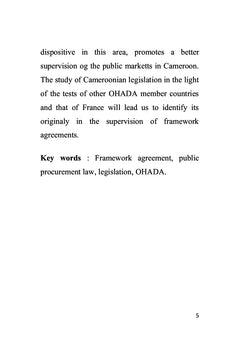 L'accord-cadre en droit des marchés publics :