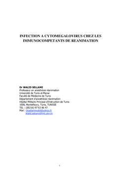 Infection à cytomégalovirus chez les immunocompétents de réanimation