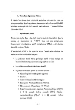 Infection à cytomégalovirus chez les immunocompétents de réanimation