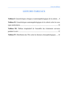 L'Infiltrat lymphocytaire tumoral (TILs):