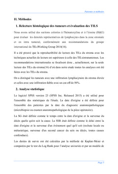 L'Infiltrat lymphocytaire tumoral (TILs):