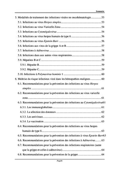 Les viroses au cours des hémopathies malignes