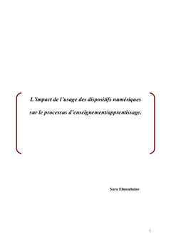 L'impact de l'usage des dispositifs numériques