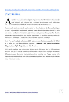 Fonction de demande d'importation et d'exportation