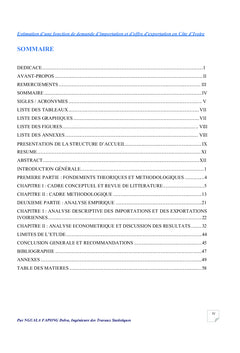 Fonction de demande d'importation et d'exportation