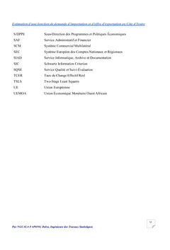 Fonction de demande d'importation et d'exportation