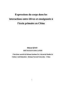 Expressions du corps dans les interactions entre élèves et enseignants