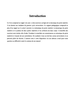 Cours et exercices corrigés de mécanique LMD1 et Classes prépa PCSI
