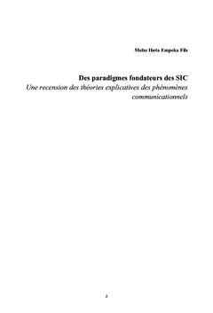Des paradigmes fondateurs des SIC