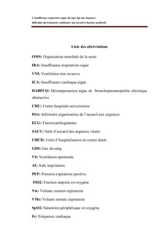 L'insuffisance respiratoire aiguë du sujet âgé aux urgences