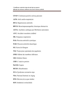 L'insuffisance respiratoire aiguë du sujet âgé aux urgences