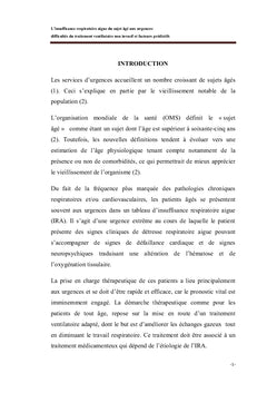L'insuffisance respiratoire aiguë du sujet âgé aux urgences