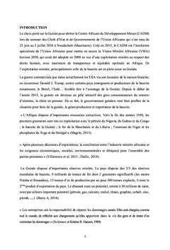 La Régulation environnementale de la Société Minière de Boké