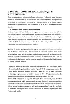 La Régulation environnementale de la Société Minière de Boké