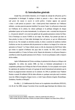 Portée et limite du soft power des puissances en Afrique.