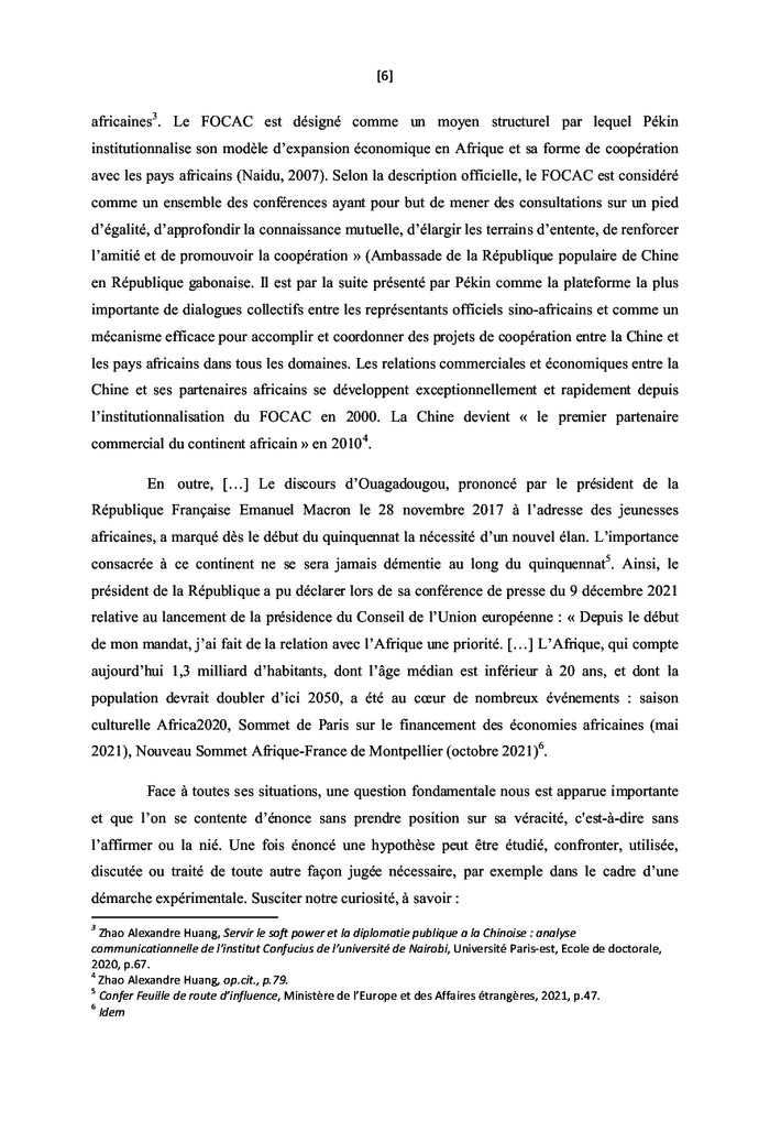 Portée et limite du soft power des puissances en Afrique.