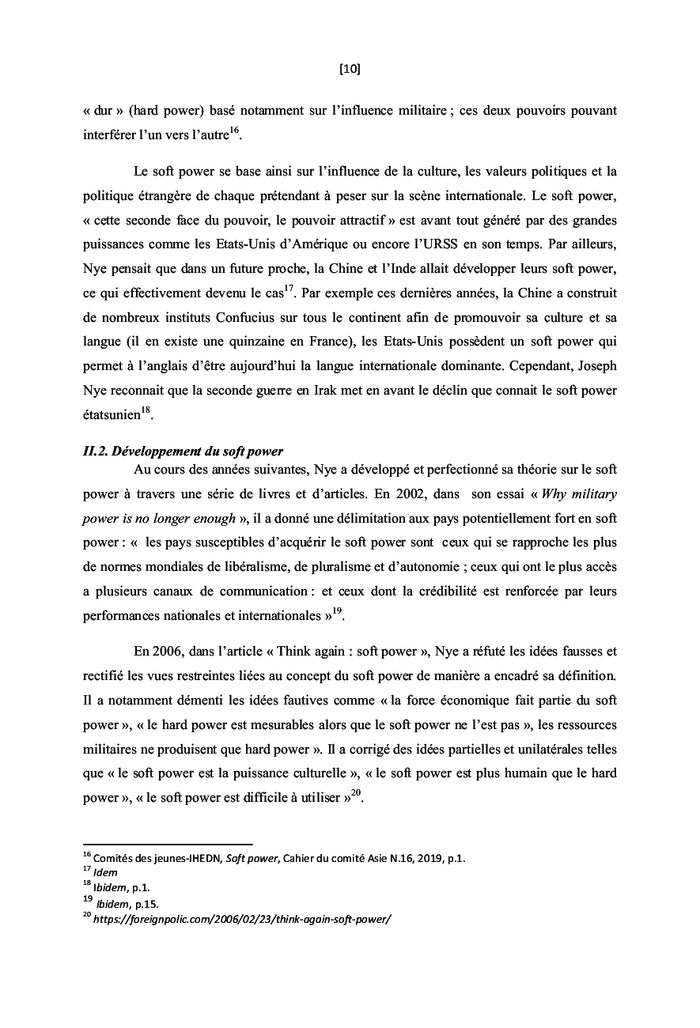 Portée et limite du soft power des puissances en Afrique.