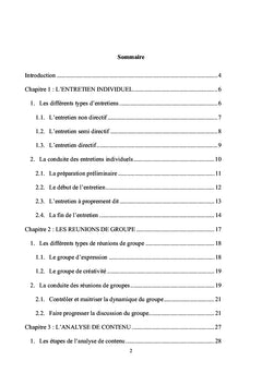 Entretiens individuels et réunions de groupes