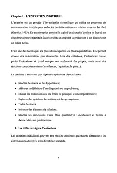 Entretiens individuels et réunions de groupes