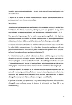 Les traumatismes vasculaires: cas cliniques